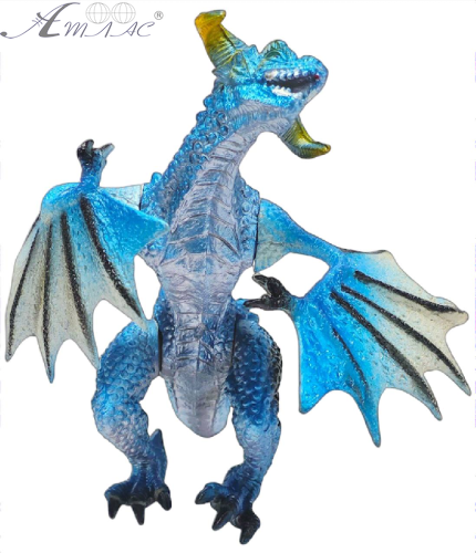 Игрушка Дракон фигурка Голубой стоит 16см резина 02008 Игрушка Дракон фигурка Голубой стоит 16см резина 02008