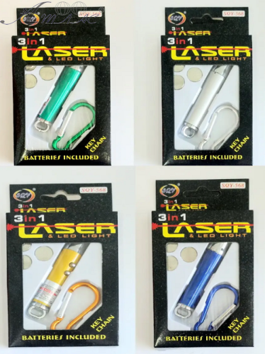 Брелок ліхтарик - лазер LASER з карабіном 3 в 1, в коробці 568 Брелок ліхтарик - лазер LASER з карабіном 3 в 1, в коробці 568