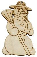 Фігурка фанерна - Сніговик із мітлою 5 х 8 см AS-4746, В-0229