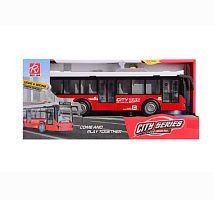 Игрушка Автобус CITY SERIES Красный двери открываются свет звук 28 см  RJ5503