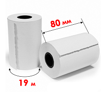 Бумага для кассовых аппаратов кассовая лента однослойная терморулон 80 мм 19 м  153651