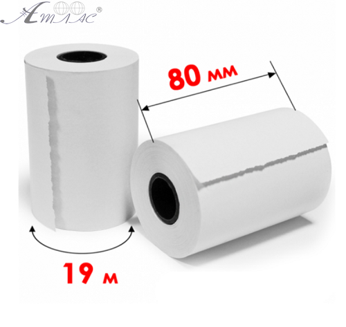 Бумага для кассовых аппаратов кассовая лента однослойная терморулон 80 мм 19 м 153651 Бумага для кассовых аппаратов кассовая лента однослойная терморулон 80 мм 19 м 153651