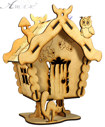 Домик № 19 копилка, избушка на курин.ножках 21,5 х 15 х 27 см из фанеры AS-4294 фото 2 Домик № 19 копилка, избушка на курин.ножках 21,5 х 15 х 27 см из фанеры AS-4294 фото 2