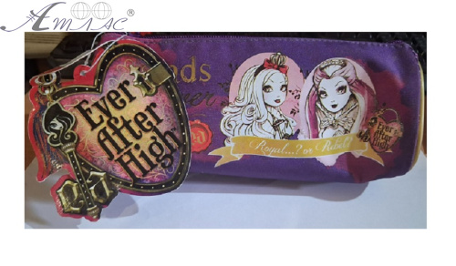 Пенал шкільный 1 Вересня на 1 блискавці, косметичка трикутний, фіолетовий 530843