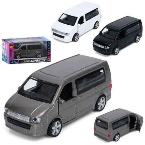 Машинка Автосвіт Volkswagen Transporter T5 Черный 12см  AS-1869