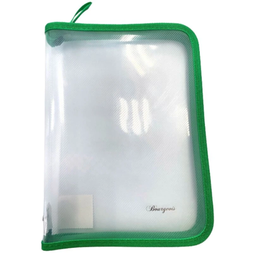 Папка на молнии В5+ Bourgeois зеленая 20x27,5x2см  470мкм  P0024