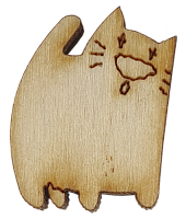 Фигурка фанерная - мини Котик квадратный 2,5 см AS-4677, В-0138