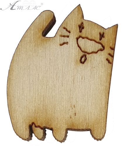 Фигурка фанерная - мини Котик квадратный 2,5 см AS-4677, В-0138 Фигурка фанерная - мини Котик квадратный 2,5 см AS-4677, В-0138