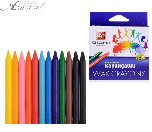 Олівці воскові Луч "Класика" 12 кольорів круглі 12С 861-08