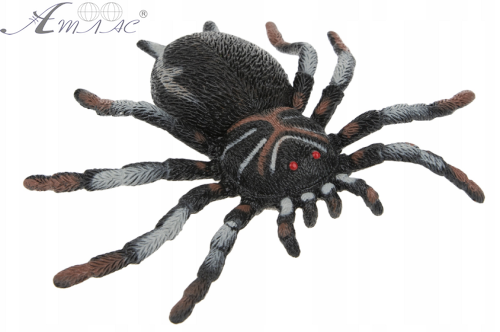 Игрушка силиконовая антистресс Паук черный в серую полоску 13см 02574 Игрушка силиконовая антистресс Паук черный в серую полоску 13см 02574