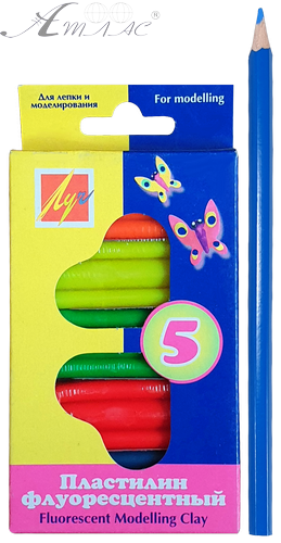 Пластилін Луч флуоресцентний 5 кольорів 12С 764-08