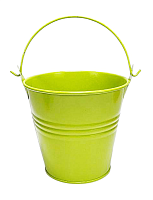 Відерко Декоративний метал 9,5 х 9,5см Диз № 3 три смуги Салатове  10546