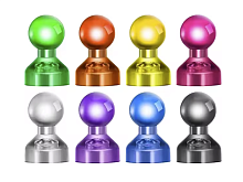 Магнит неодимимовый Пешка для доски Набор 8шт 16х11мм прозрачные  02733