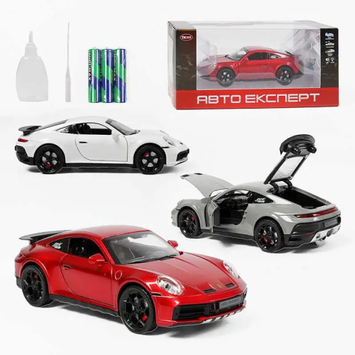 Машинка Автоэксперт Porsche 911 красная 18см двери свет звук дым 51466 Машинка Автоэксперт Porsche 911 красная 18см двери свет звук дым 51466