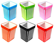 Склянка для ручок подвійний квадратний 8*8*10см пластик  03766