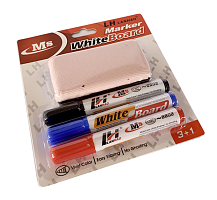 Маркер сухостиральний Набір 3шт MS 3 маркера та губка  8802