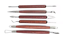 Стеки НАБІР метал 6шт двосторонні з дерев'яною ручкою  00849