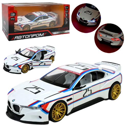 Модель Автопром BMW 3.0 CSL Hommage металл 1:24 инерционная 20см 68257A Модель Автопром BMW 3.0 CSL Hommage металл 1:24 инерционная 20см 68257A