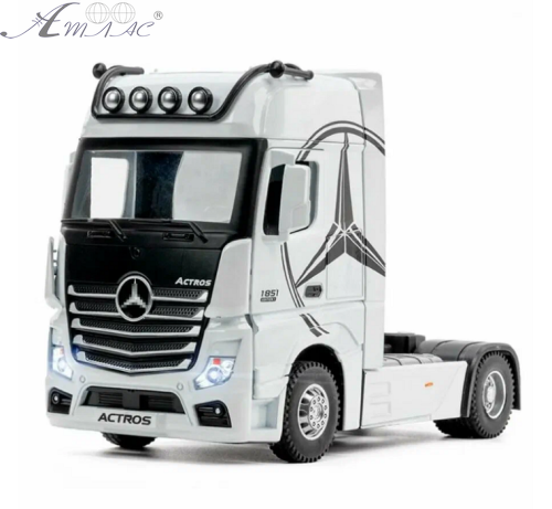 Машинка Автопром Mercedes Actros фура біла інерційна метал 31 см  7540 фото 2