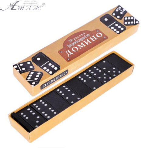 Игрушка Домино черное 28 костей в коробке 5008 Игрушка Домино черное 28 костей в коробке 5008