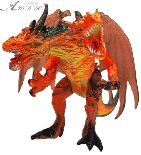 Іграшка Дракон фігурка Двоголовий стоїть 16см гума 11001 Іграшка Дракон фігурка Двоголовий стоїть 16см гума 11001