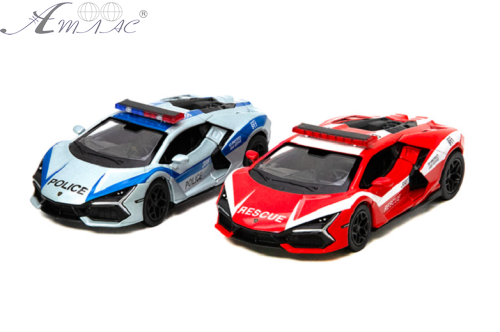 Машинка Kinsmart Lamborghini Revuelto Police/ Firefighter Edition металл  KT5459WPR