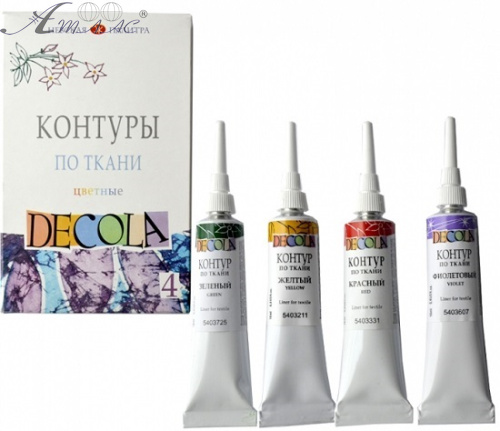 Фарби Контур Набір Decola по тканині 4 кольори по 18 мл 5441379 Фарби Контур Набір Decola по тканині 4 кольори по 18 мл 5441379