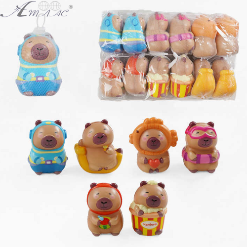 Игрушка антистресс Сквиш Капибара в костюме 10 см микс С70627 Игрушка антистресс Сквиш Капибара в костюме 10 см микс С70627