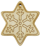 Фигурка фанерная - Снежинка шестиугольная 6 х 8 см AS-4747, В-0204