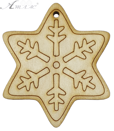 Фигурка фанерная - Снежинка шестиугольная 6 х 8 см AS-4747, В-0204 Фигурка фанерная - Снежинка шестиугольная 6 х 8 см AS-4747, В-0204