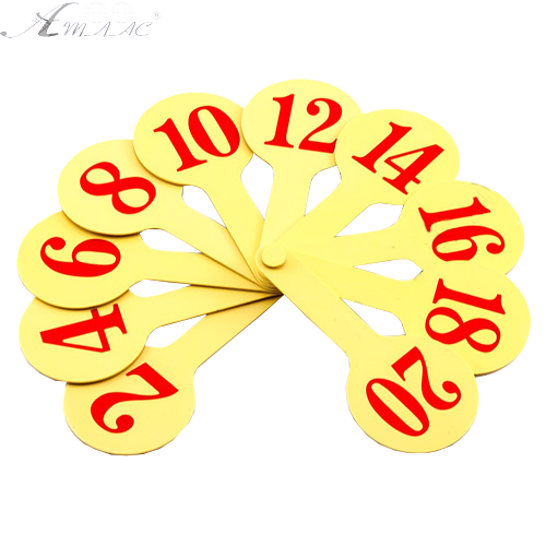 Веер Цифр от 1 до 20, желтый пластик AS-0004