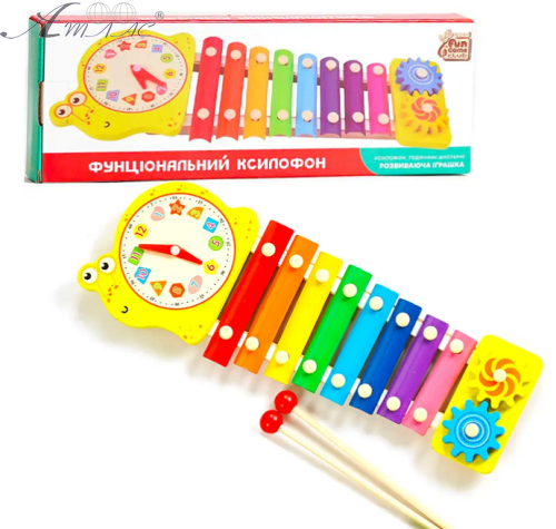 Игрушка Деревянная Ксилофон 3 в 1 38 см 62683 Игрушка Деревянная Ксилофон 3 в 1 38 см 62683