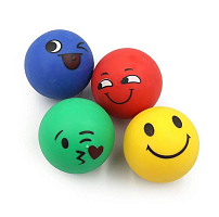 Игрушка Мяч попрыгунчик 6см. Смайл микс цветов  9560-6,0