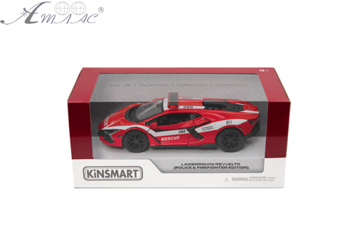 Машинка Kinsmart Lamborghini Revuelto Police/ Firefighter Edition металл KT5459WPR фото 2 Машинка Kinsmart Lamborghini Revuelto Police/ Firefighter Edition металл KT5459WPR фото 2