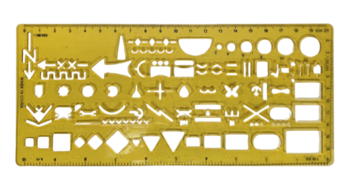 Линейка трафарет Офицерская НАТО 20 см твердый пластик  DSCN3114