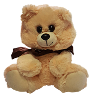 Іграшка М'яка Ведмедик з бантом персиковий 23 см  В237/0