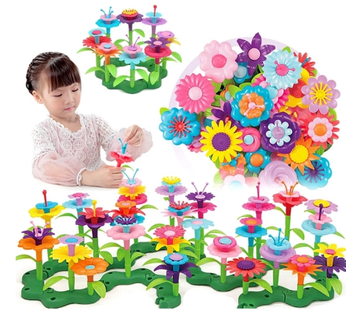 Игрушка Конструктор Garden building Цветы 144 деталей  CJ-2023