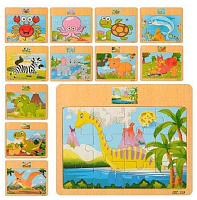 Игрушка Деревянная Пазл животные, транспорт 17 х 15см  1090