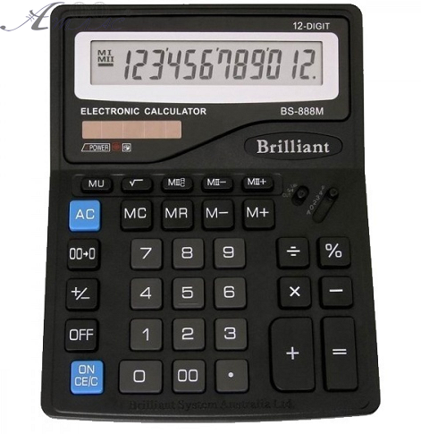 Калькулятор Brilliant BS-888M настільний 12 розрядів, 158 х 205 мм Калькулятор Brilliant BS-888M настільний 12 розрядів, 158 х 205 мм