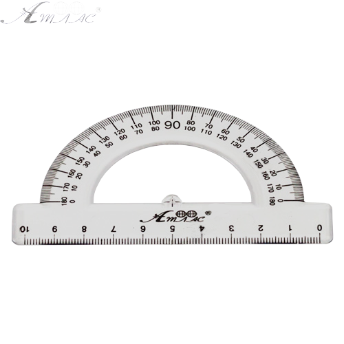 Транспортир пластиковий, надрукований AS-0602, К-9011 Транспортир пластиковий, надрукований AS-0602, К-9011