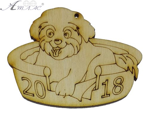 Фигурка фанерная - Песик № 11 в корзинке 80 х 59 мм с магнитом AS-4787, В-0314 Фигурка фанерная - Песик № 11 в корзинке 80 х 59 мм с магнитом AS-4787, В-0314