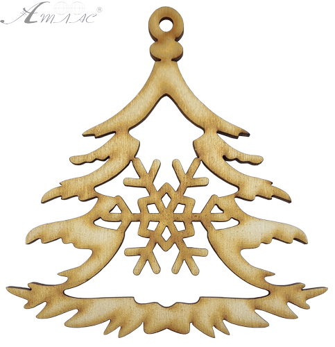 Фигурка фанерная - Елка средняя контур со снежинкой 10 см AS-4645, В-0258 Фигурка фанерная - Елка средняя контур со снежинкой 10 см AS-4645, В-0258