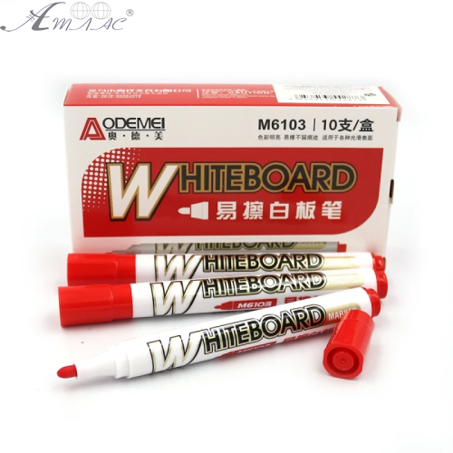 Маркер сухостираемый Aodemei круглый красный  M6103RD