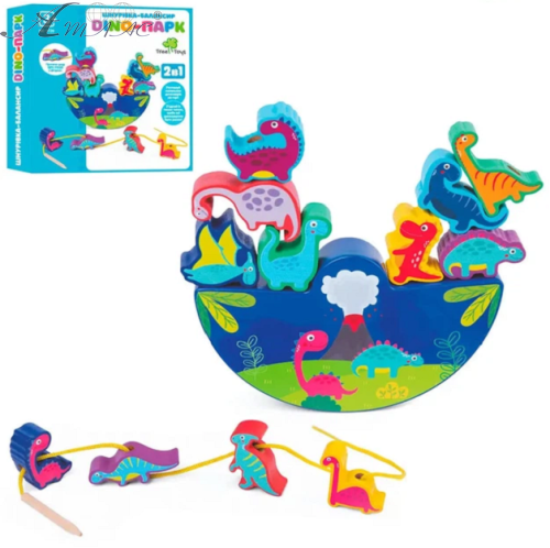 Игрушка Шнуровка Балансир деревянная Dino-парк  MD1720