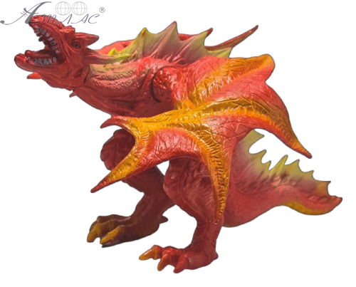 Игрушка Дракон фигурка Оранжевый стоит 16см резина  11266