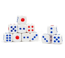 Кубики кости игральные зарики 1 шт 1,5см  04296
