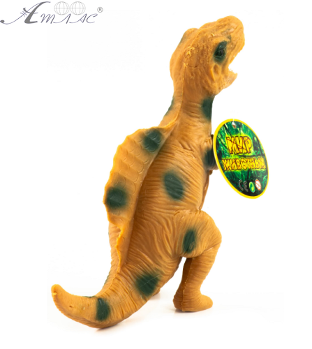 Игрушка силиконовая антистресс, динозавр коричневый с гривой на спине 16 см 06071 фото 2 Игрушка силиконовая антистресс, динозавр коричневый с гривой на спине 16 см 06071 фото 2