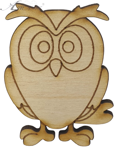 Фигурка фанерная - Сова с большими глазами 6 х 4.4 см AS-4754, В-0227 Фигурка фанерная - Сова с большими глазами 6 х 4.4 см AS-4754, В-0227