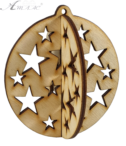 Новогоднее украшение Шарик со звездочками 3D 8 см AS-4257, F-0135 Новогоднее украшение Шарик со звездочками 3D 8 см AS-4257, F-0135