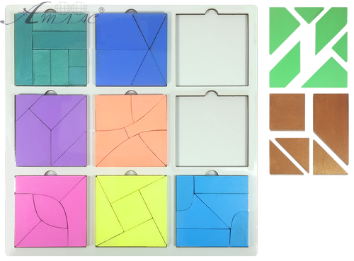 Игрушка развивающая Головоломка Сложи Квадрат покрашенная, третий уровень сложности AS-7159 фото 2